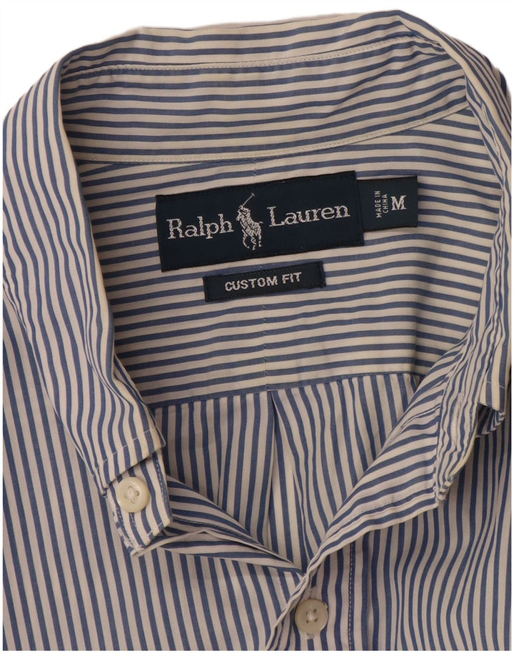 RALPH LAUREN Camicia da uomo su misura in cotone a righe blu medio