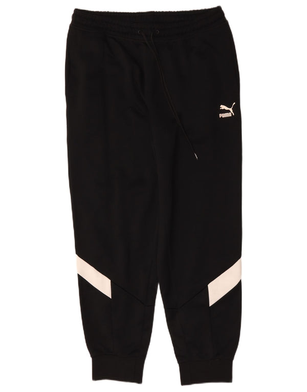 Puma Giacca da tuta da uomo grande in cotone color block nero