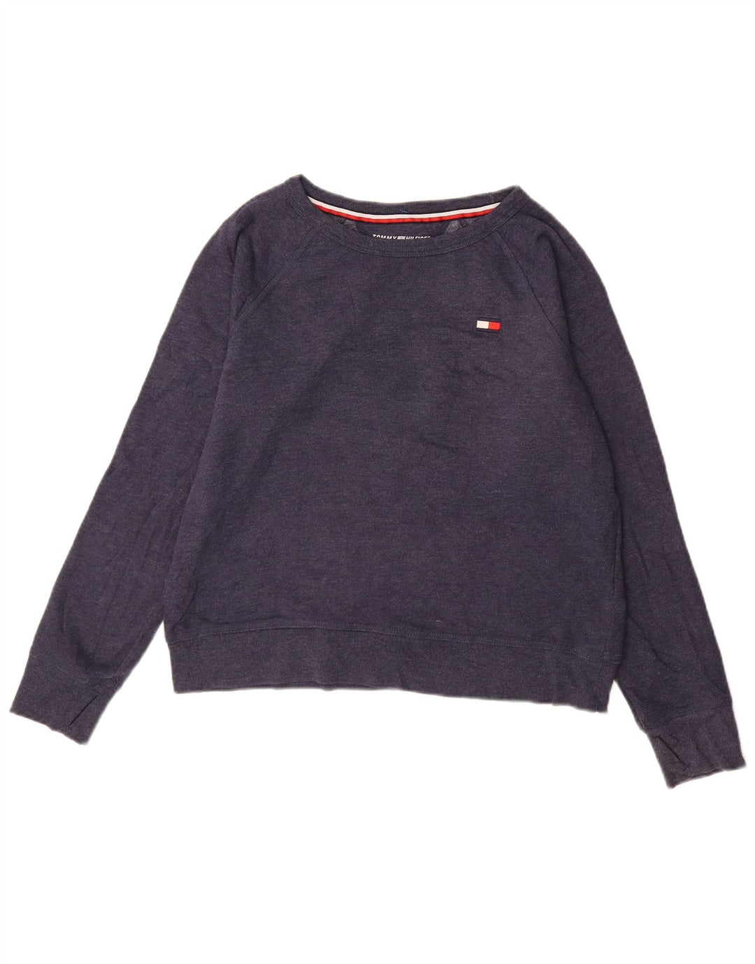 TOMMY HILFIGER Felpa oversize da donna Maglione UK 10 Small Blu navy