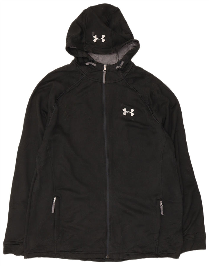 Felpa con cappuccio e zip da uomo Under Armour XL poliestere nero