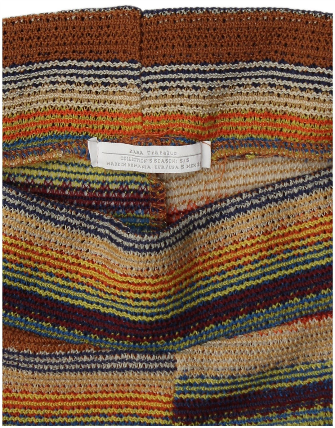 Pantaloni caldi da donna Zara piccoli W26 a righe multicolori