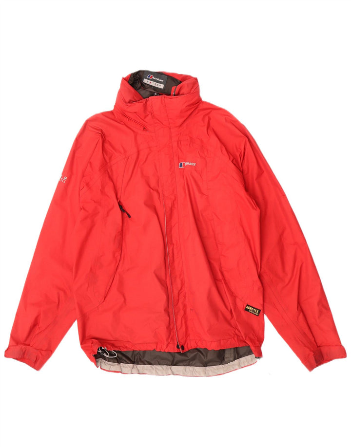 Giacca antipioggia da uomo con cappuccio Berghaus UK 38 nylon rosso medio