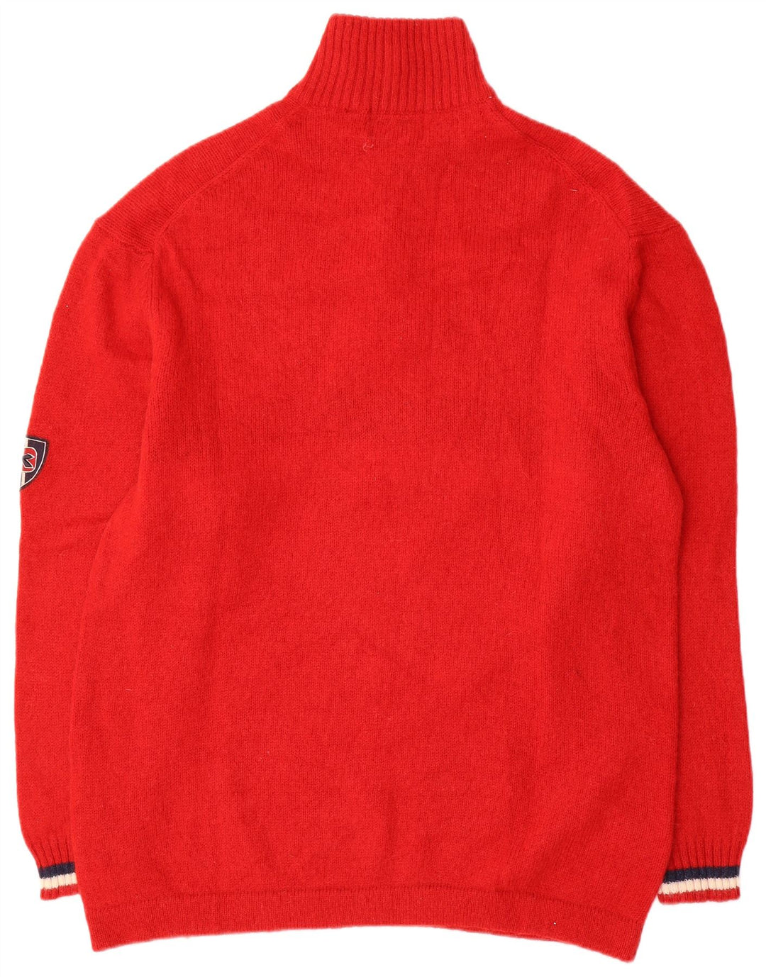 Maglione Diadora da uomo con zip e collo 2XL in lana color block rosso