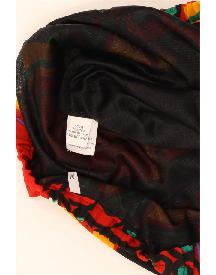 Gonna a pieghe vintage da donna media W30 poliestere geometrico multicolore