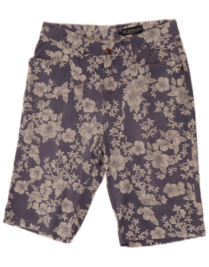 Bermuda da uomo Jeckerson W31 in cotone floreale blu medio