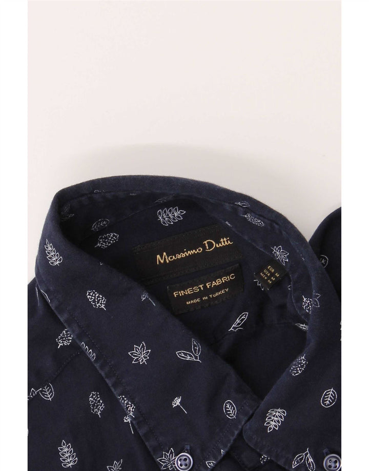 Camicia da uomo Massimo Dutti Blu navy medio floreale
