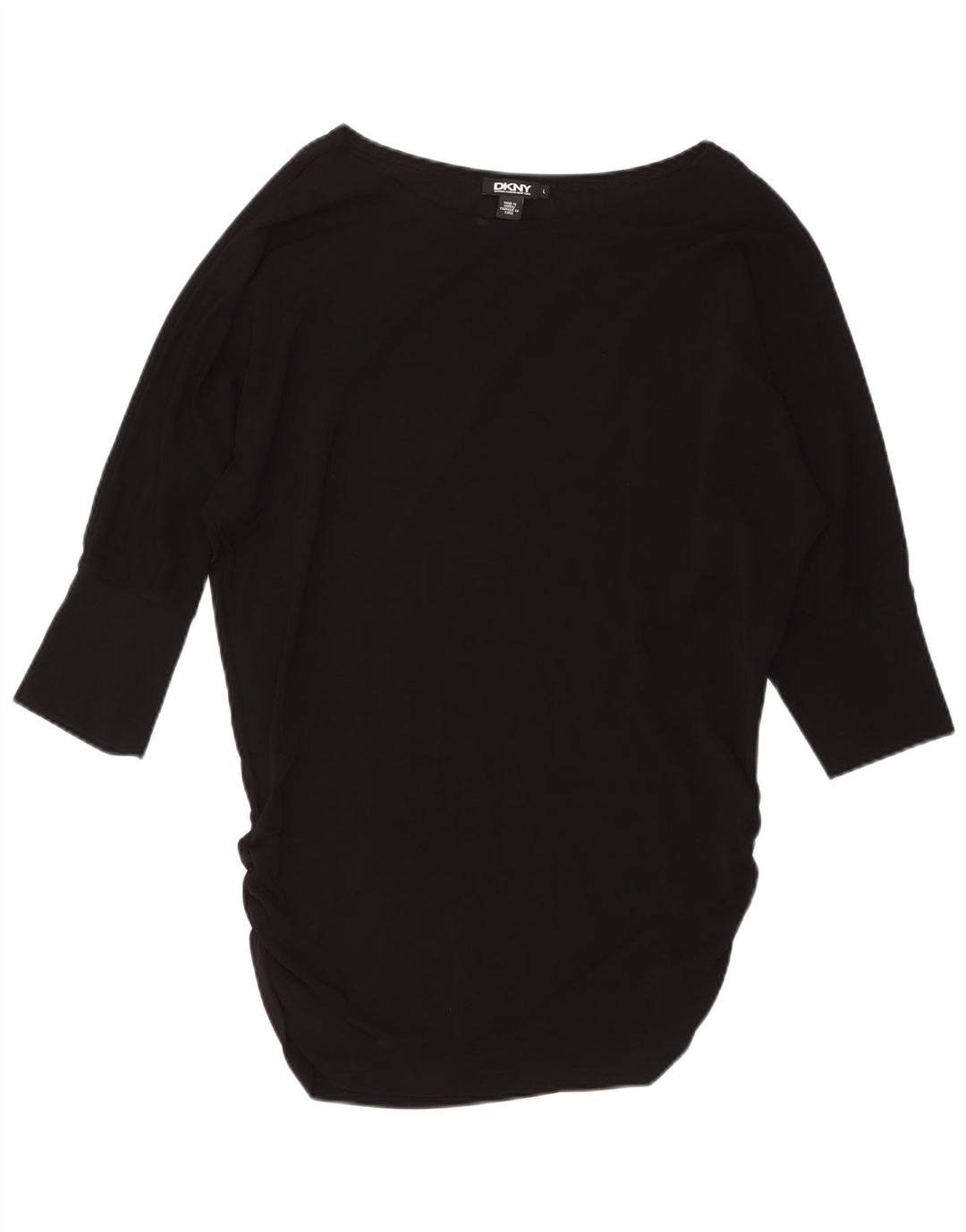 Abito a tunica a pipistrello da donna DKNY UK 16 grande in viscosa nera