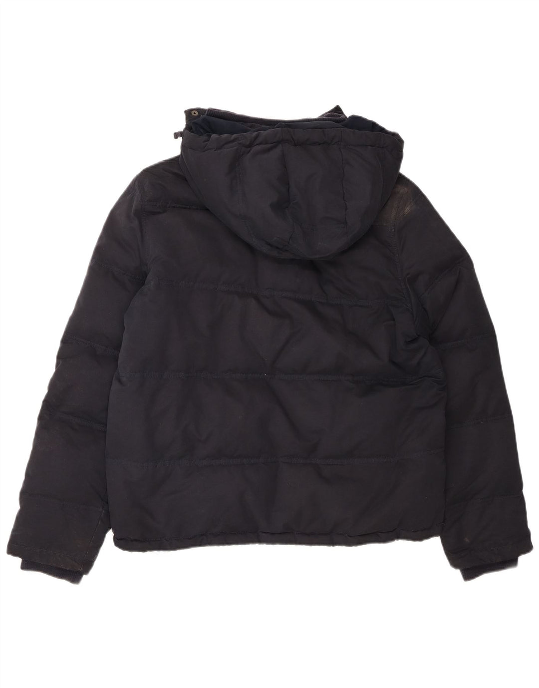 CREW CLOTHING Mens Hooded Padded Jacket UK 38 Medium Navy Blue Polyester