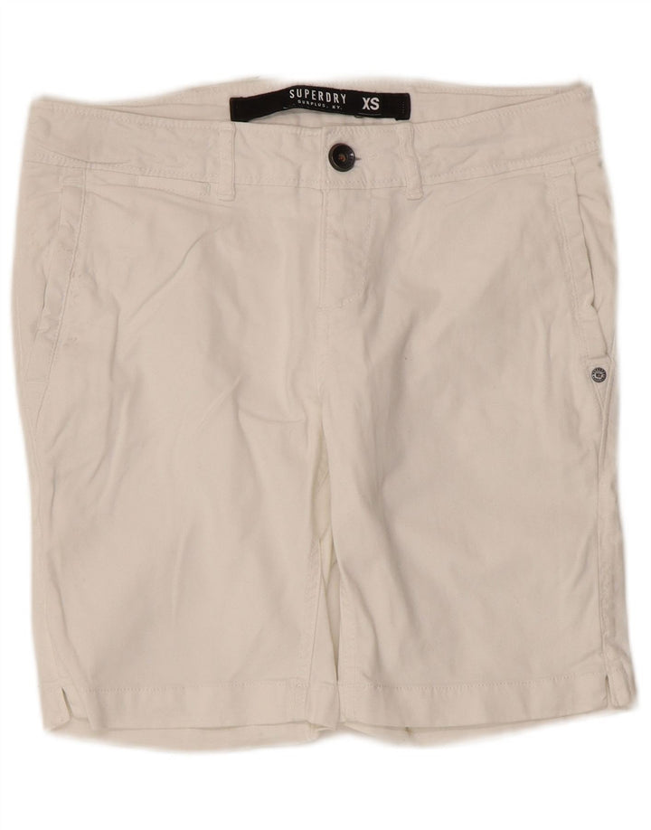 Pantaloncini chino da donna Superdry XS W30 cotone bianco