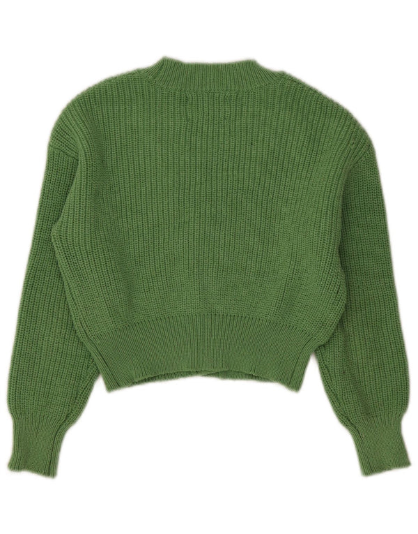 Maglione cardigan corto per ragazze Zara 9-10 anni in poliestere verde