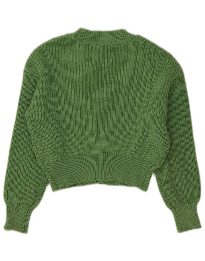 Maglione cardigan corto per ragazze Zara 9-10 anni in poliestere verde