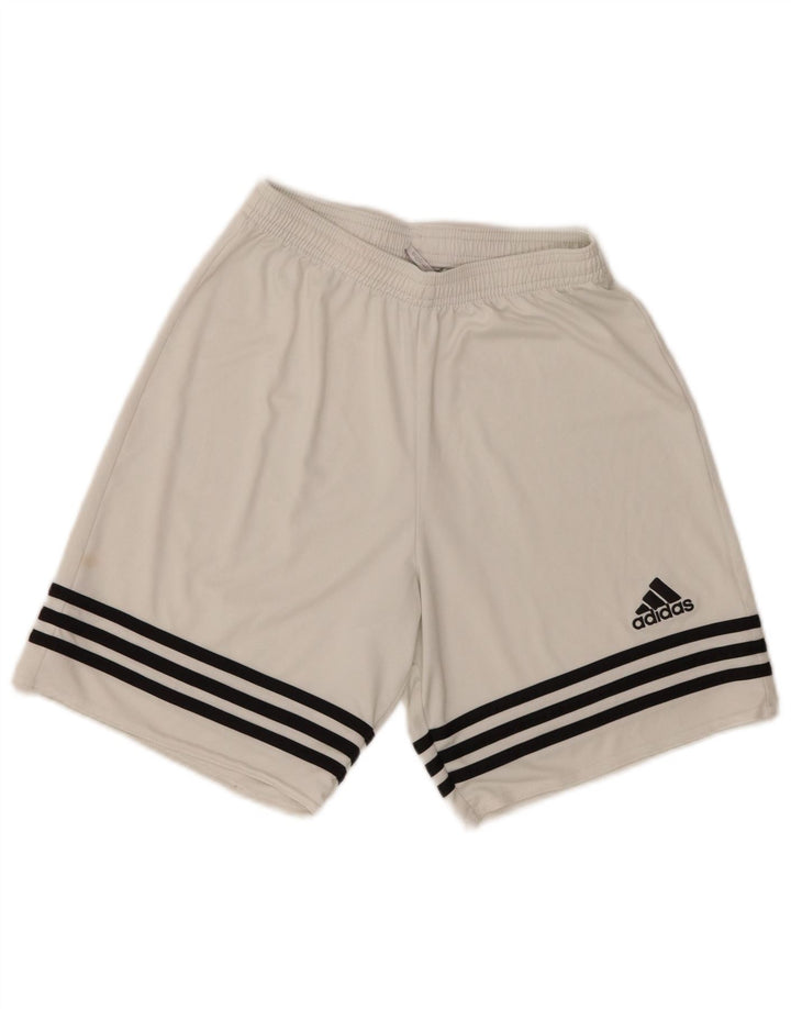 Pantaloncini sportivi Adidas Climalite da uomo piccoli in poliestere bianco