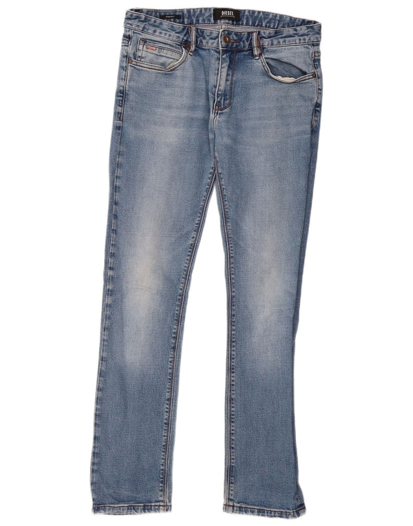 Jeans dritti da uomo Diesel W32 L32 in cotone blu