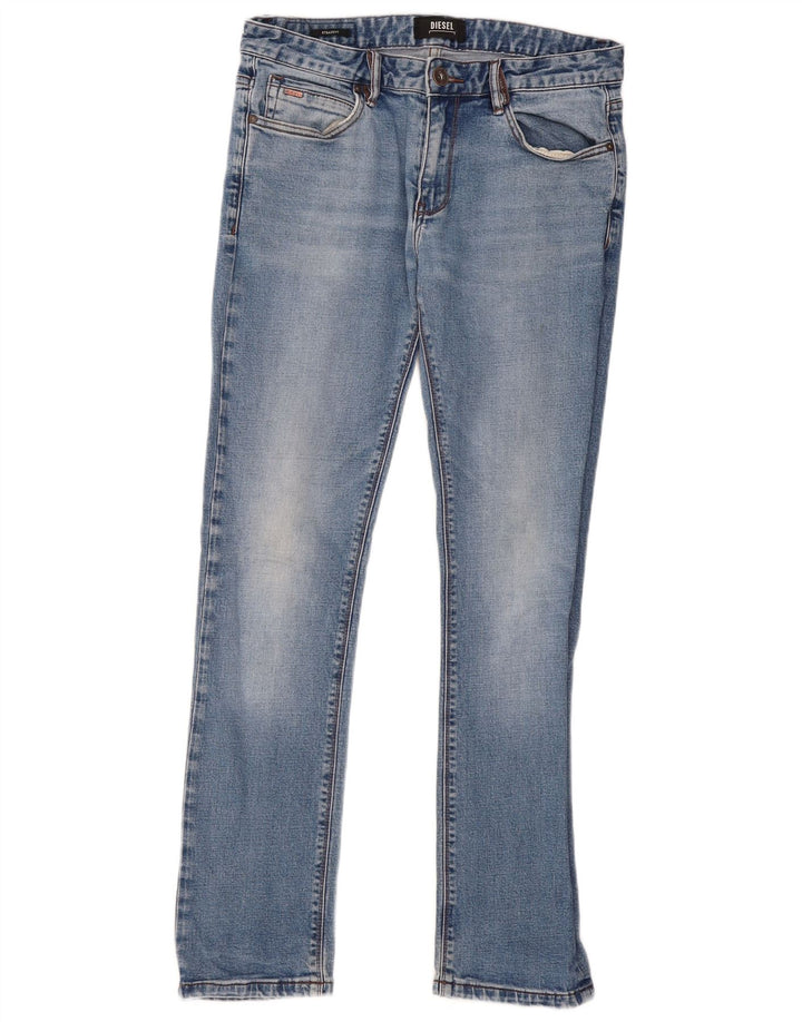 Jeans dritti da uomo Diesel W32 L32 in cotone blu