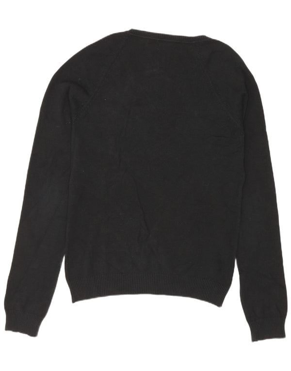Maglione Zara da donna con scollo a V UK 14 grande cotone nero