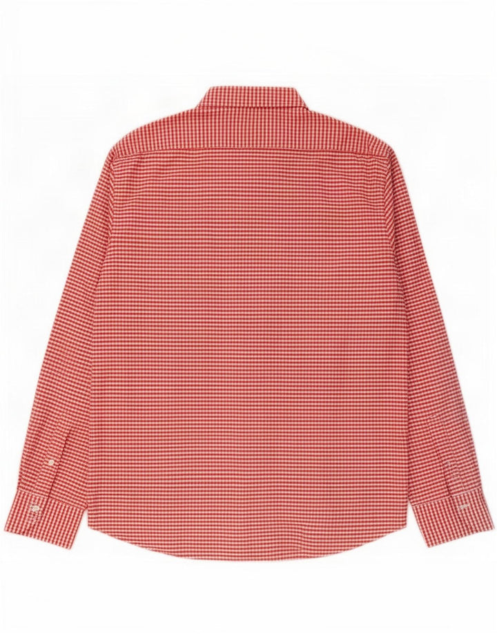 Camicia Deperlu da uomo in flanella XL rossa in cotone a quadretti