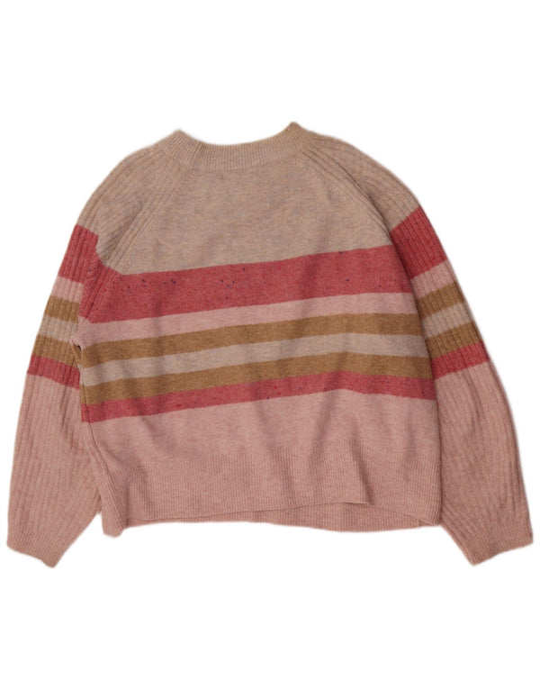 Maglione maglione con scollo a barca da donna Marks & Spencer UK 18 XL a righe rosa
