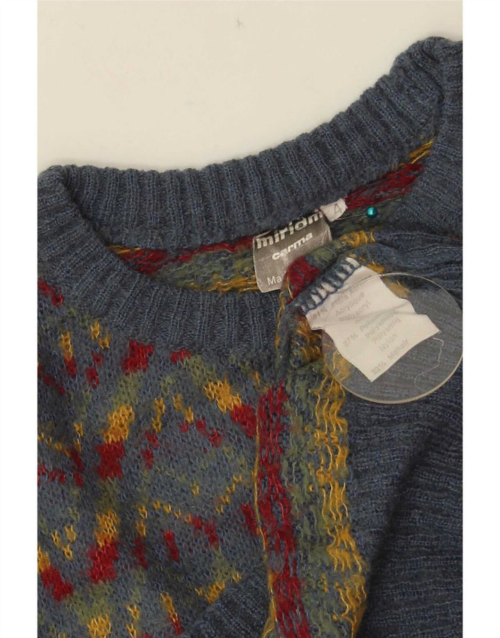 Maglione maglione girocollo da uomo Miriam grigio medio acrilico Fair Isle