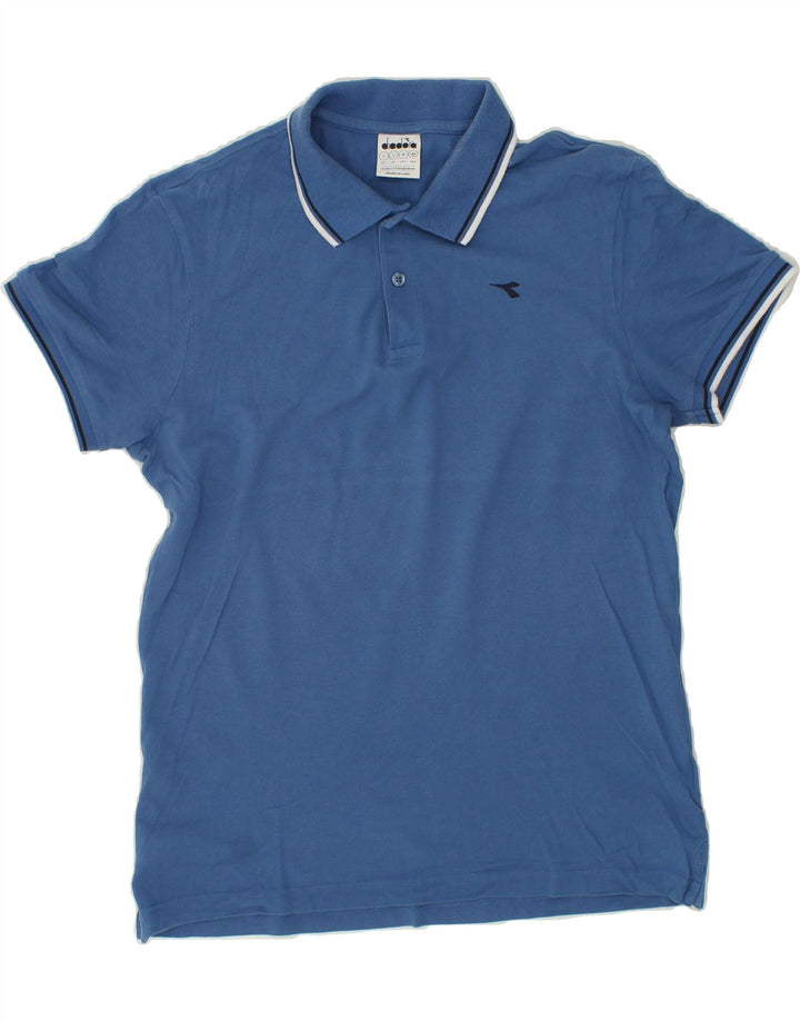 DIADORA Mens Polo Shirt Large Navy Blue Cotton Vintage Diadora and Second-Hand Diadora from Messina Hembry 