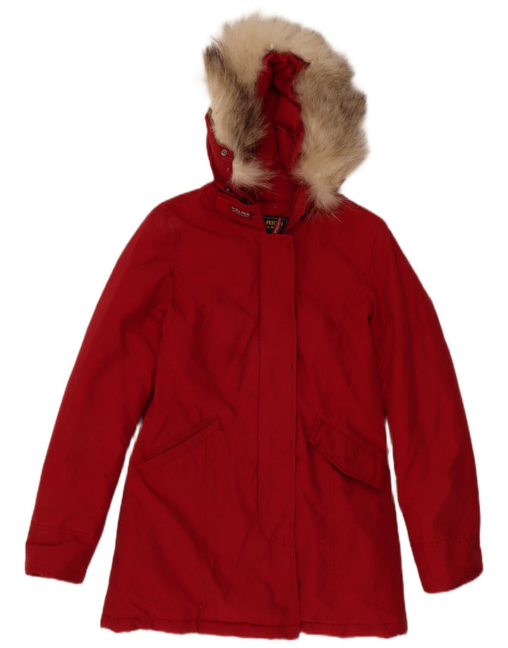 Cappotto imbottito oversize con cappuccio da donna Woolrich UK 10 piccolo bordeaux