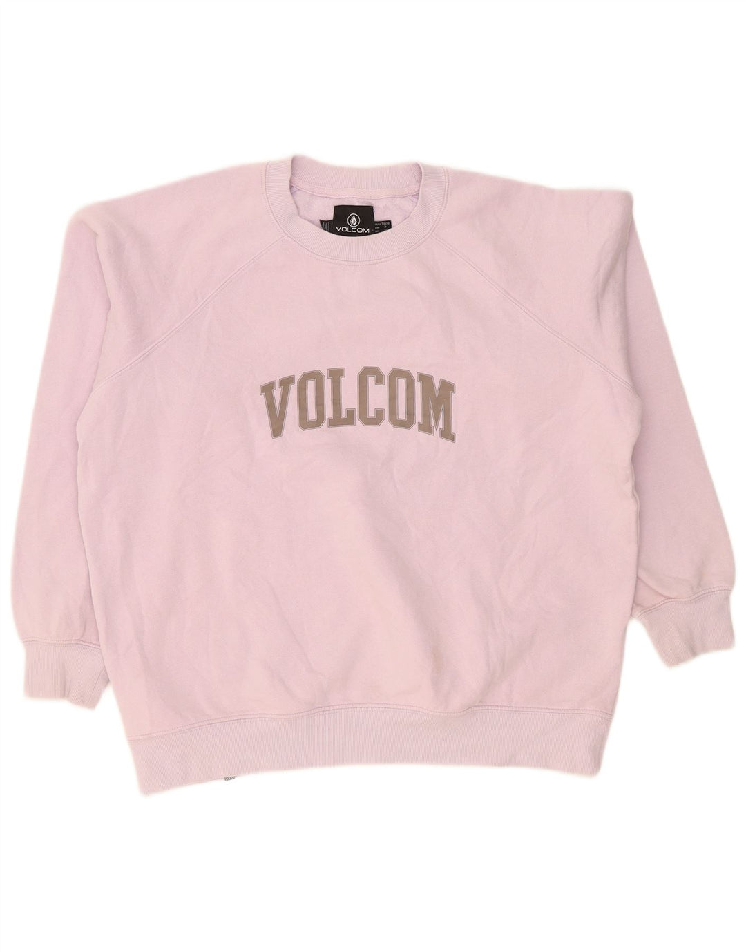 Felpa oversize con grafica da donna Volcom US 4/6 Small in cotone rosa