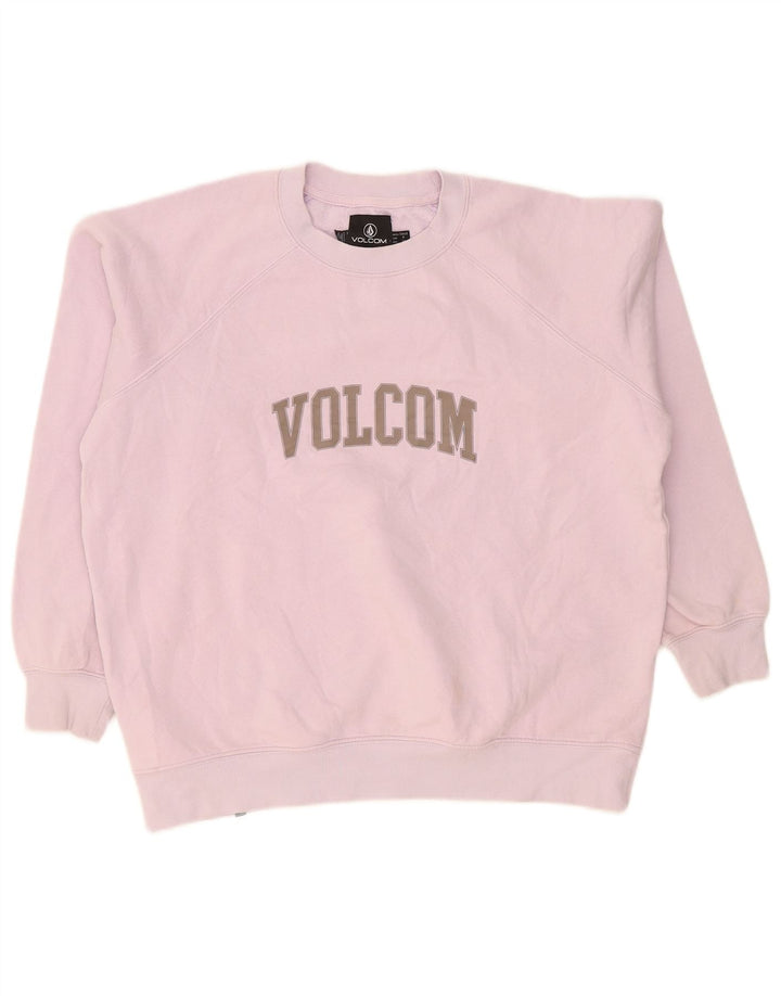 Felpa oversize con grafica da donna Volcom US 4/6 Small in cotone rosa