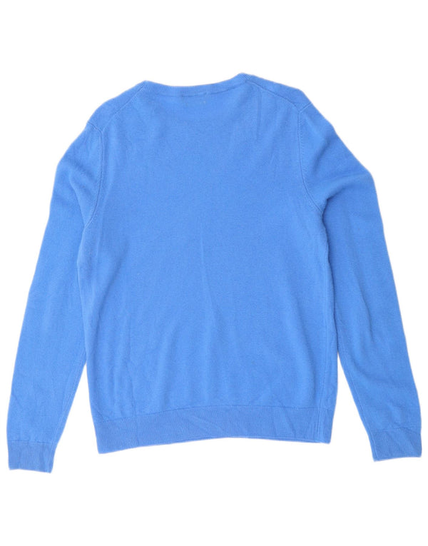 Maglione da donna con scollo a barca Benetton UK 16 Large Blue Wool Merino