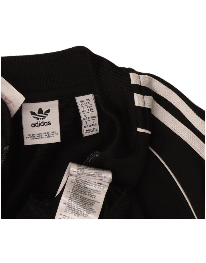 Giacca top della tuta da ragazzo ADIDAS 13-14 anni in poliestere nero