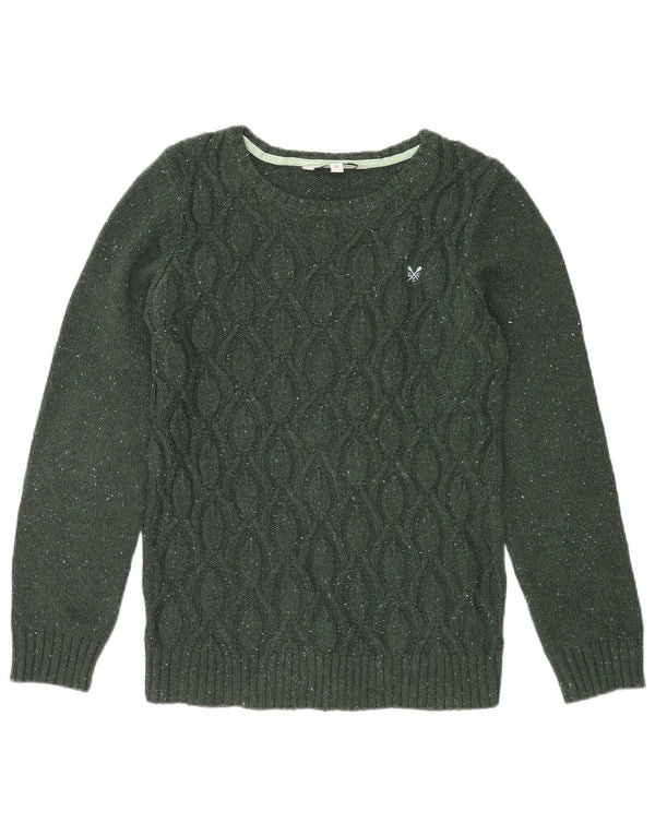 Crew Clothing Maglione da donna con scollo a barca UK 14 Verde medio screziato