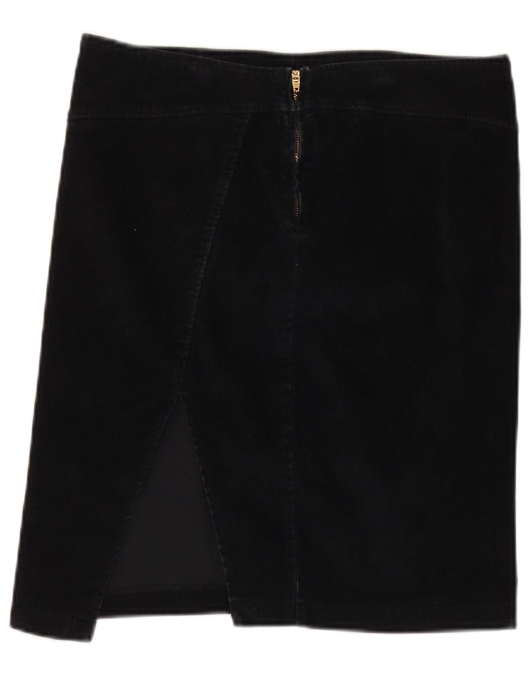 Gonna Benetton Donna in Velluto a Coste IT 42 Media W32 Cotone Nero