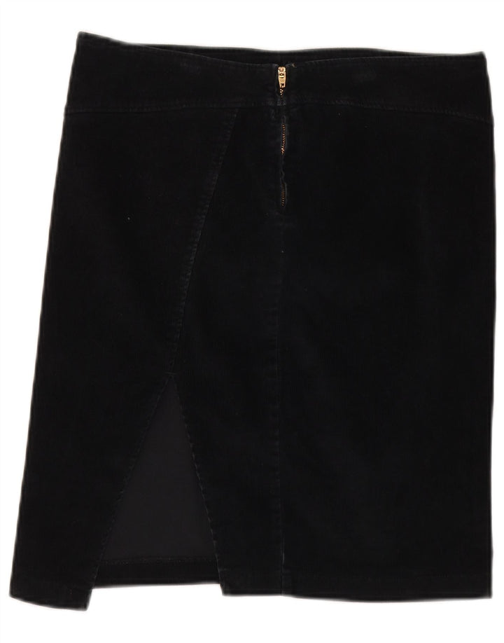 Gonna Benetton Donna in Velluto a Coste IT 42 Media W32 Cotone Nero