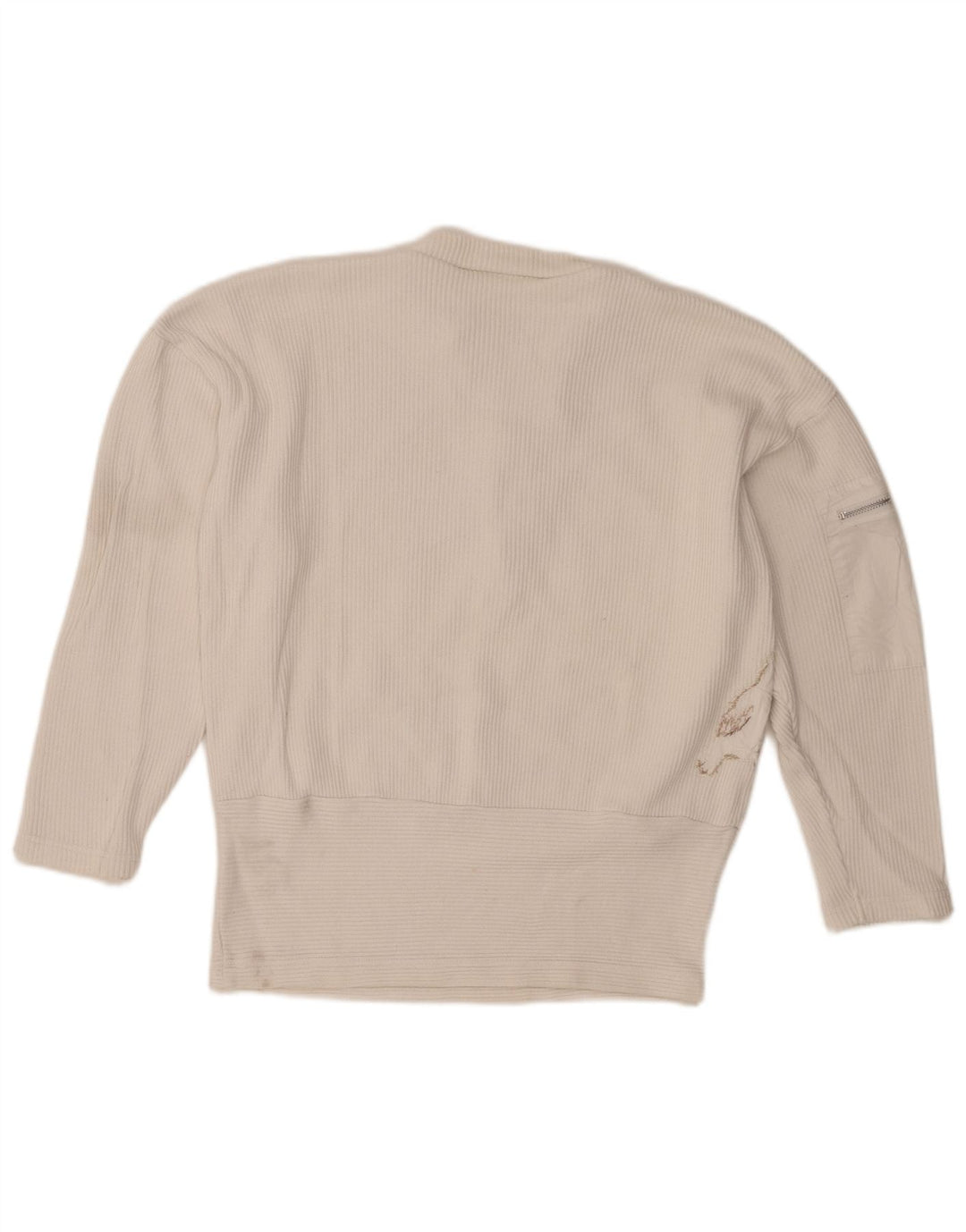 Maglione maglione con collo con zip grafica da donna Together UK 10/12 Bianco medio