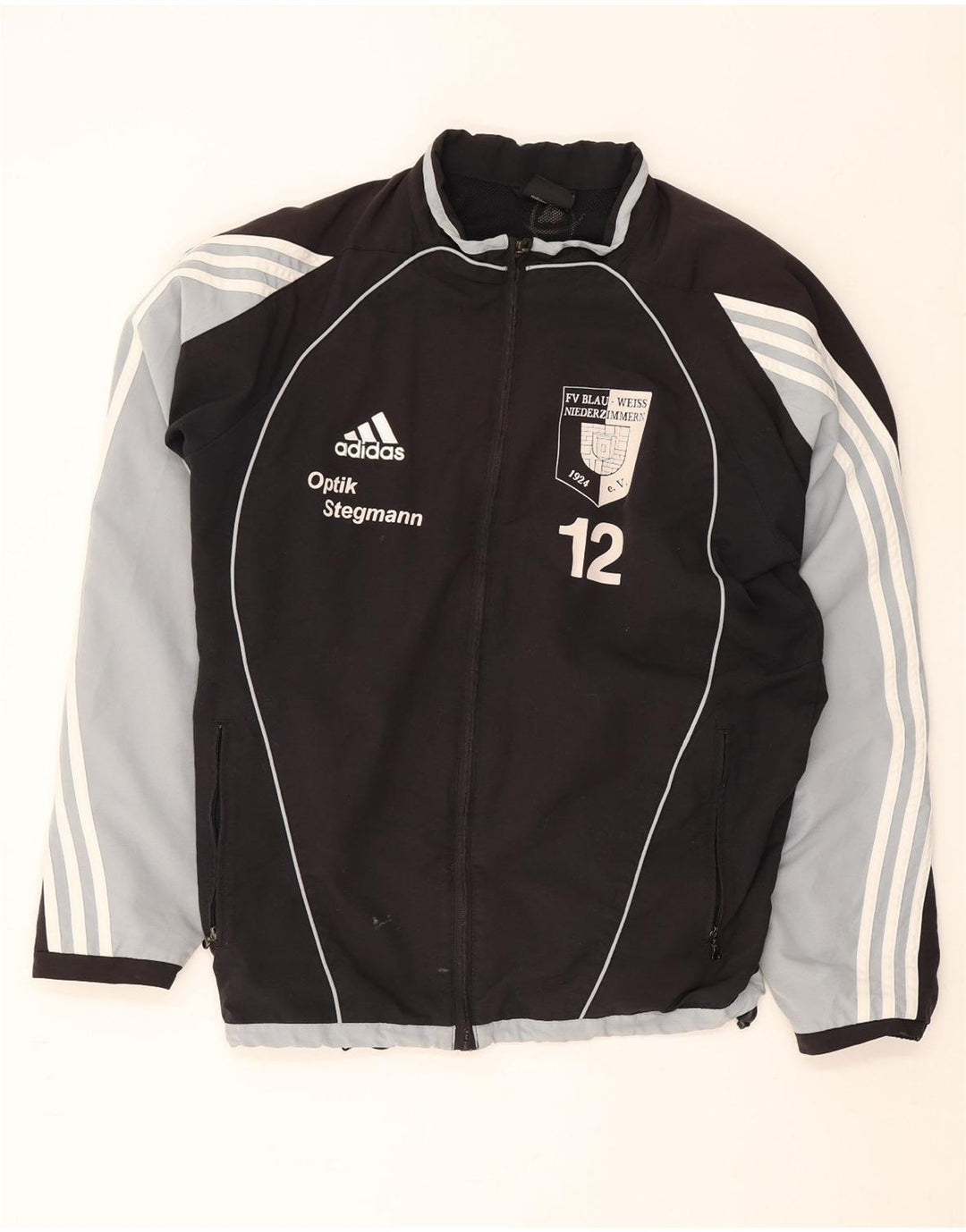 Giacca da ginnastica grafica da uomo Adidas UK 38/40 Medium Black Colourblock