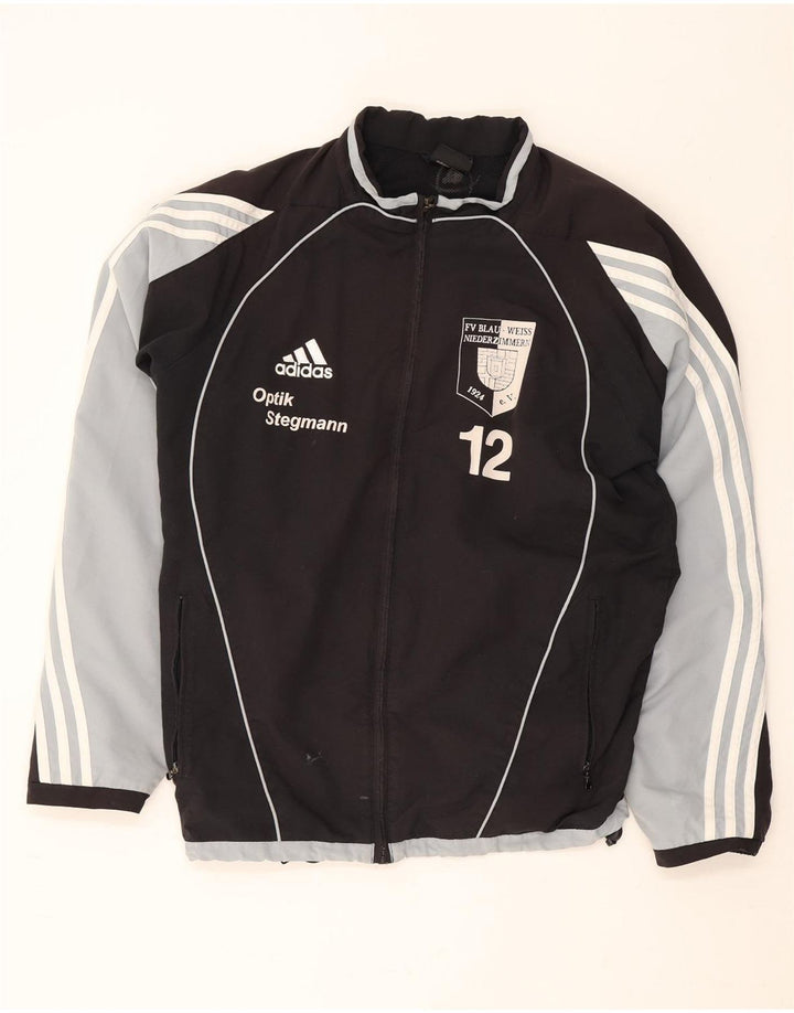 Giacca da ginnastica grafica da uomo Adidas UK 38/40 Medium Black Colourblock