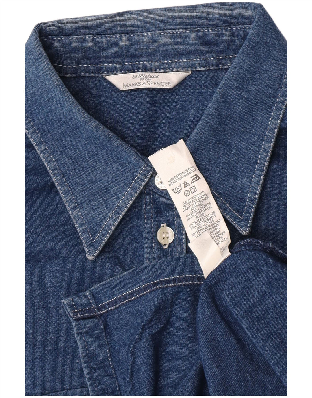 Camicia da donna Marks & Spencer UK 14 cotone blu navy medio