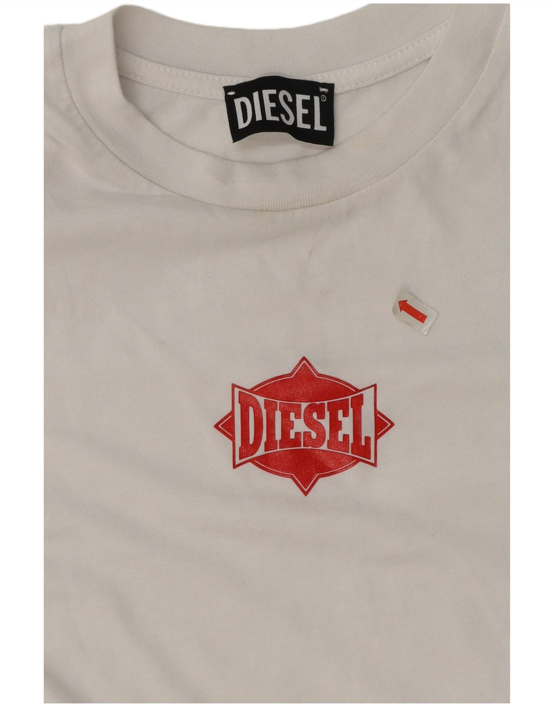 Diesel T-shirt grafica per ragazzi Top 13-14 anni Large bianca