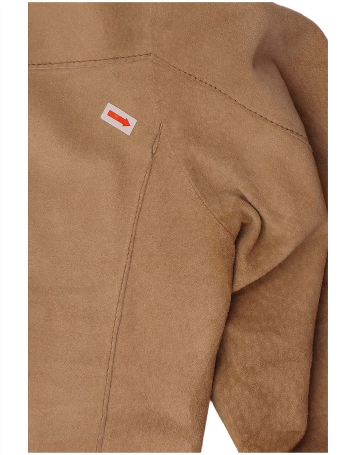 Giacca Blazer da Donna in Pelle Scamosciata a 2 Bottoni Conbipel IT 48 XL in Pelle Beige