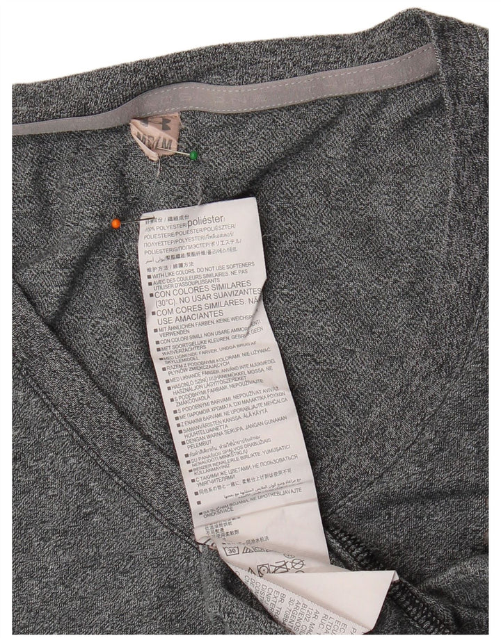 UNDER ARMOUR Womens T-Shirt Top UK 14 Medium Grey Flecked Polyester
