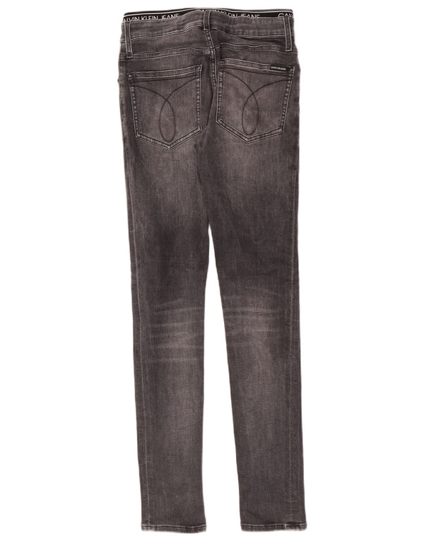 Jeans skinny grafici da ragazzo Calvin Klein 15-16 anni W28 L32 cotone grigio