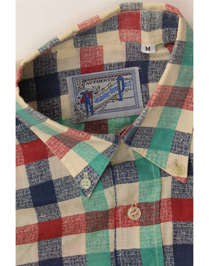 Camicia vintage da uomo a quadri multicolore medio