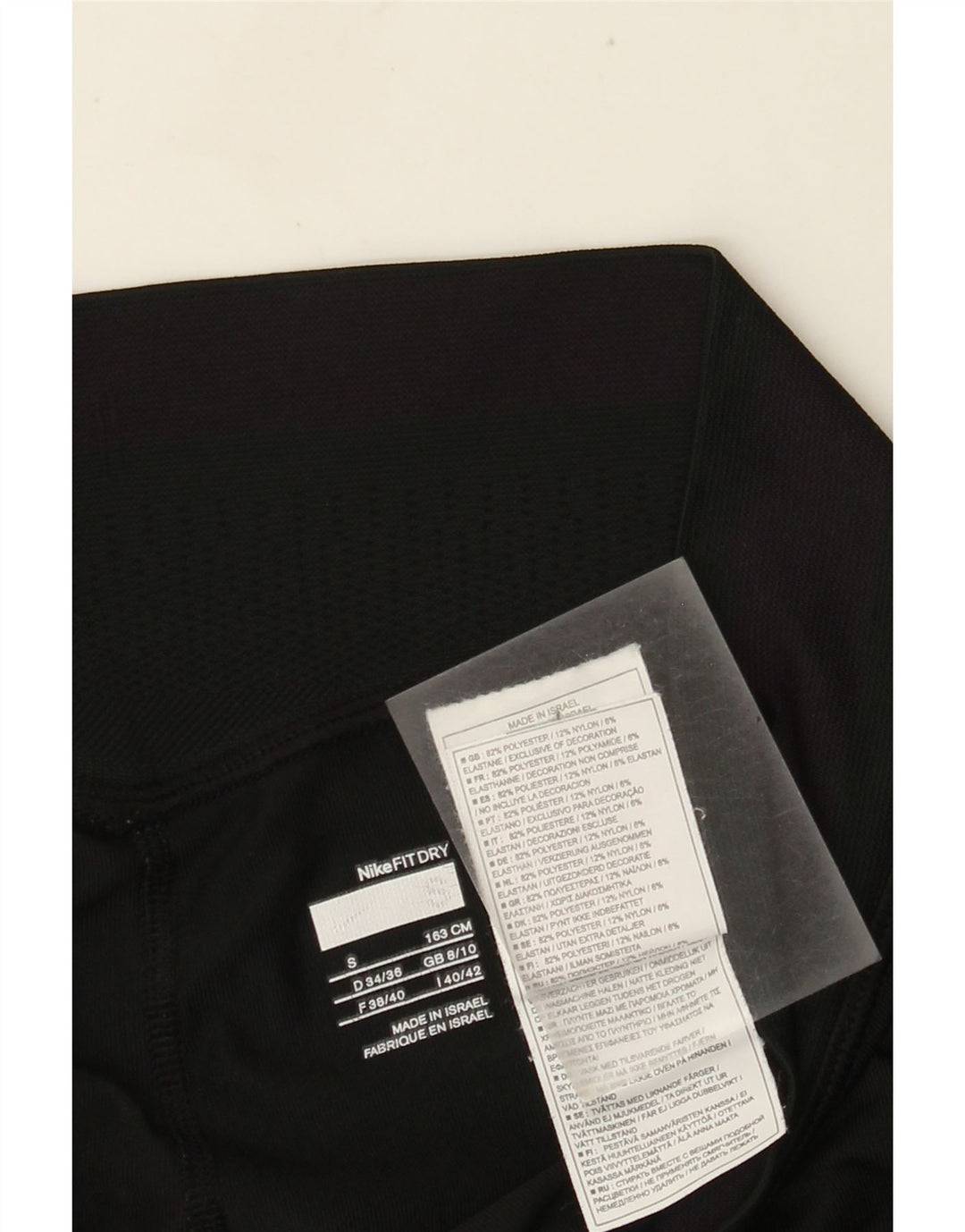 Leggings Capri da donna Nike UK 8/10 piccolo poliestere nero
