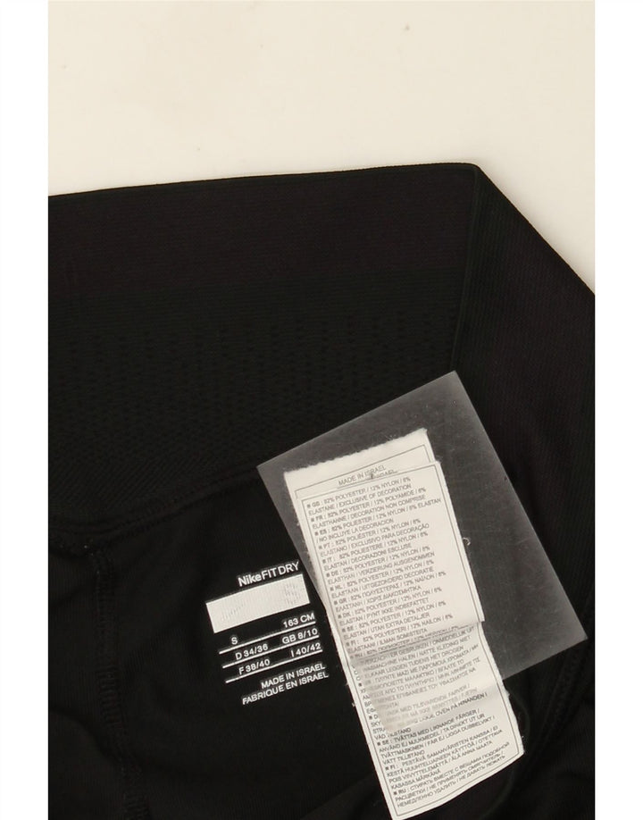 Leggings Capri da donna Nike UK 8/10 piccolo poliestere nero