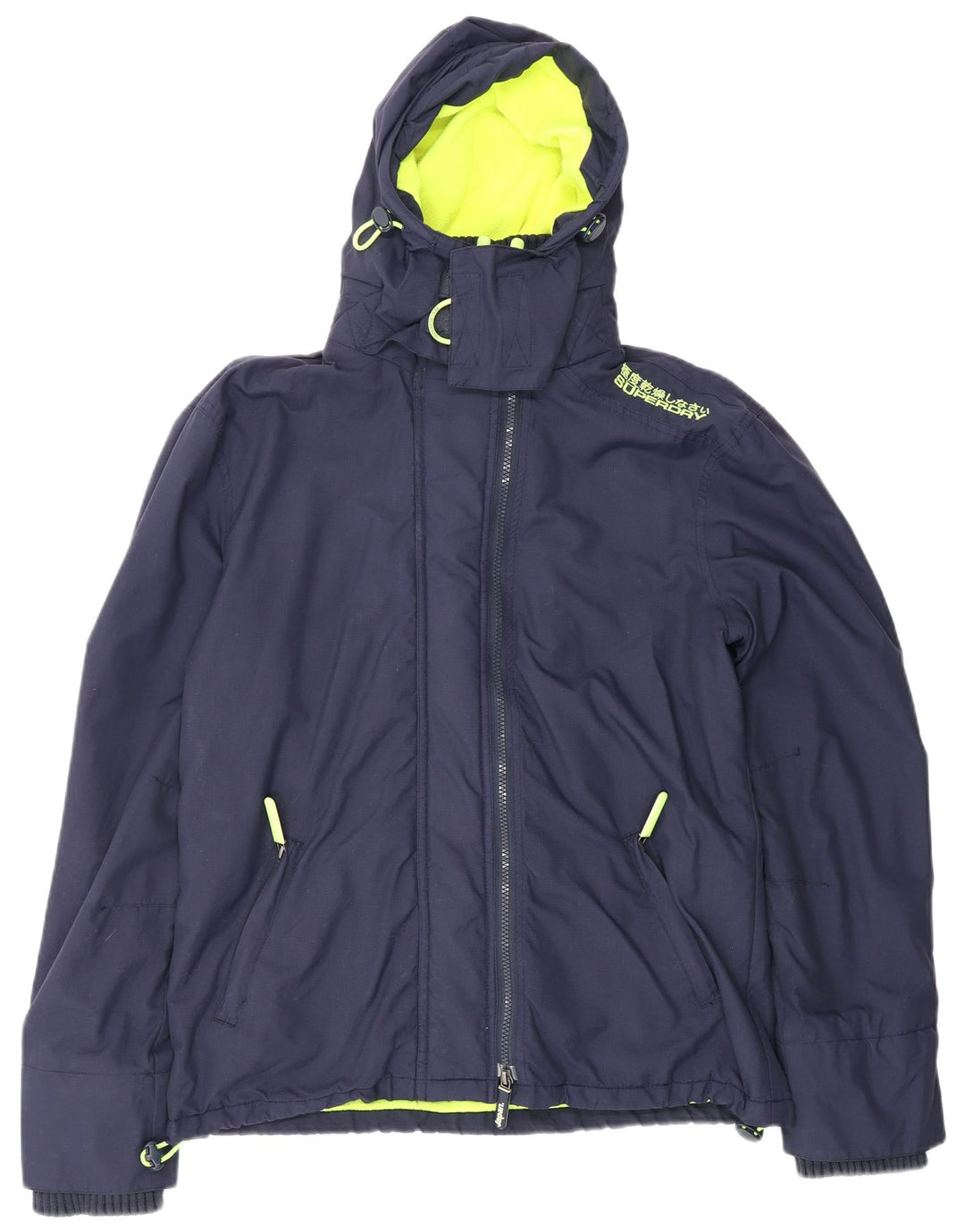 Giacca antipioggia da uomo con cappuccio The Windcheater SUPERDRY UK 42 XL Nylon blu navy