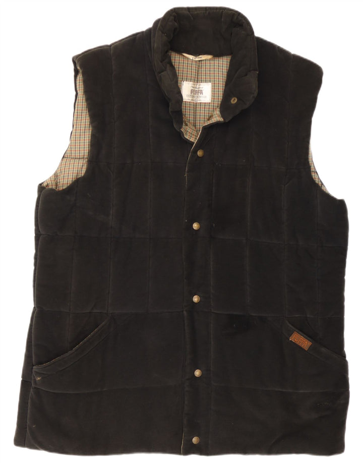 Gilet imbottito da uomo Puffa UK 40 grande in cotone nero