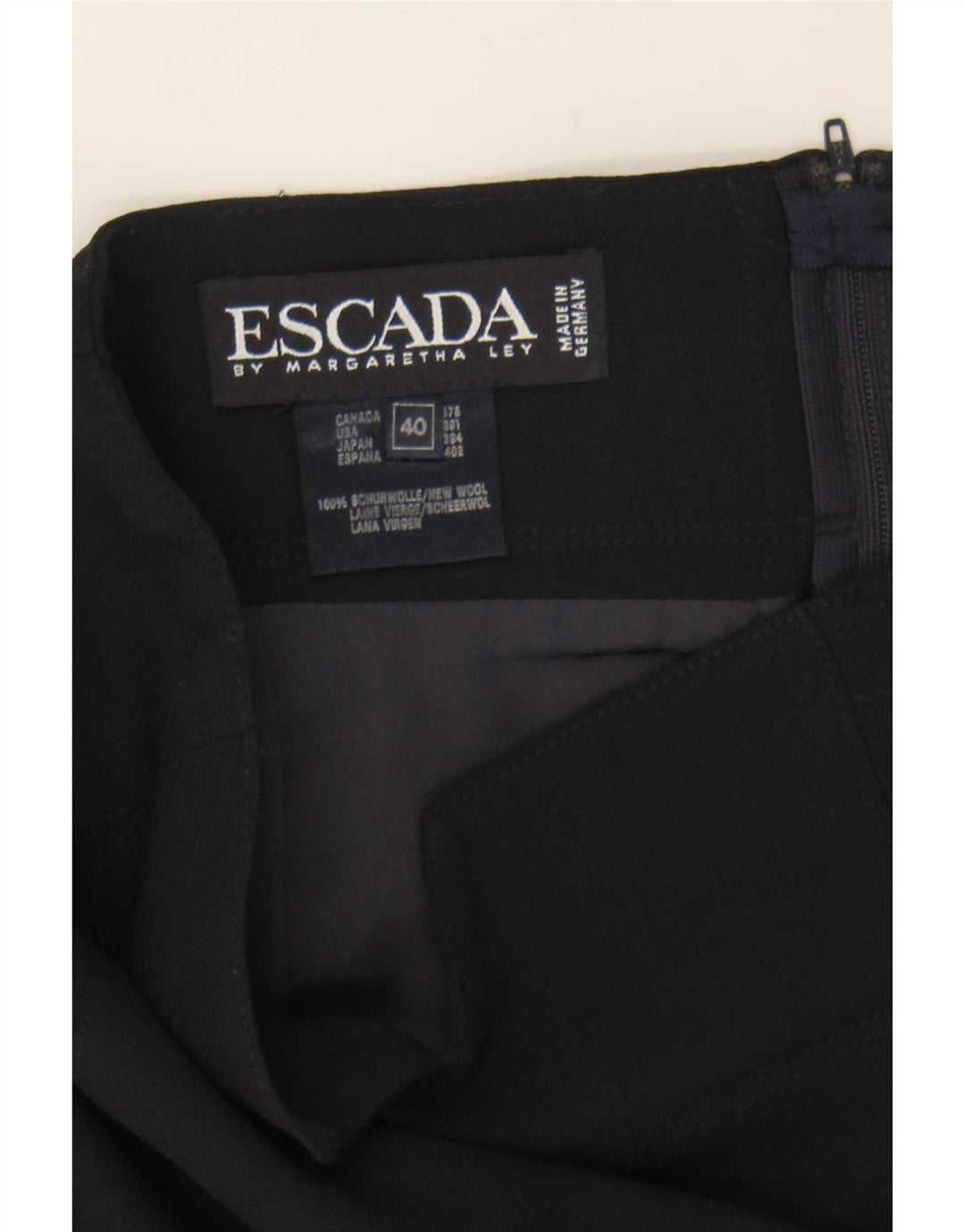 Gonna a tubino da donna Escada EU 40 Media W27 Lana blu navy