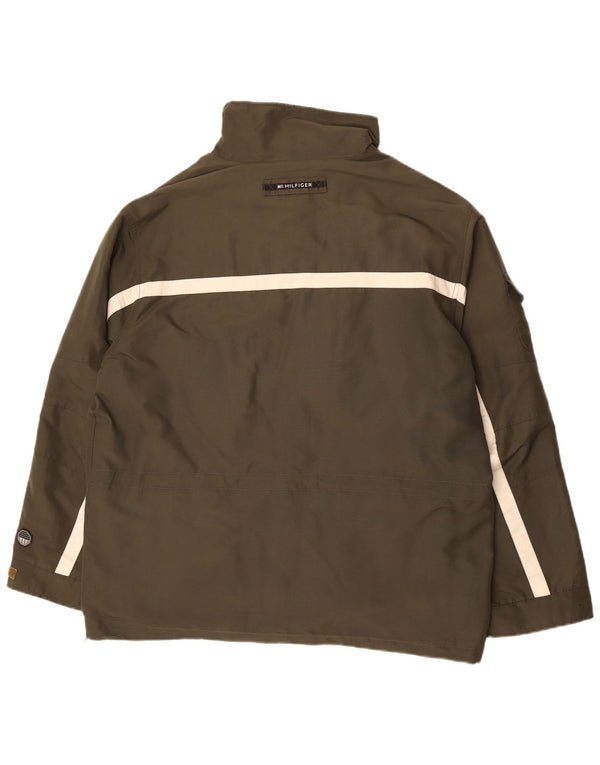 Tommy Hilfiger Mens Utility Jacket UK 40 Large Khaki Colourblock Polyester