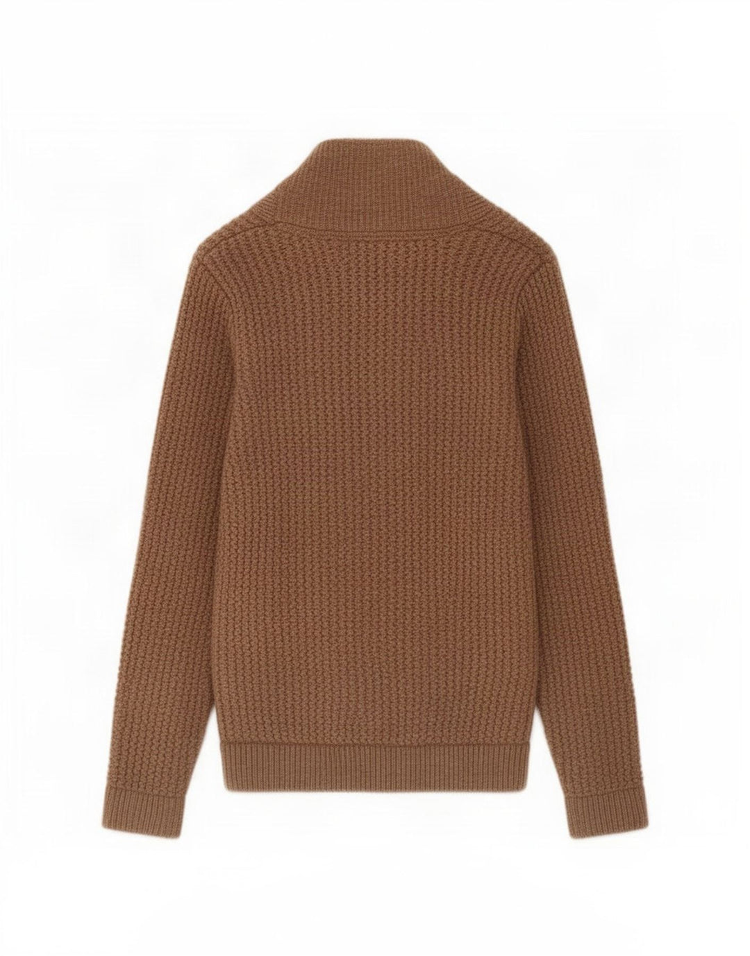 Maglione cardigan da uomo William Hunt piccolo in lana d'agnello marrone