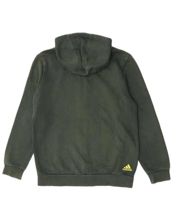 Maglione con cappuccio e zip grafica Adidas da ragazzo 13-14 anni in cotone verde
