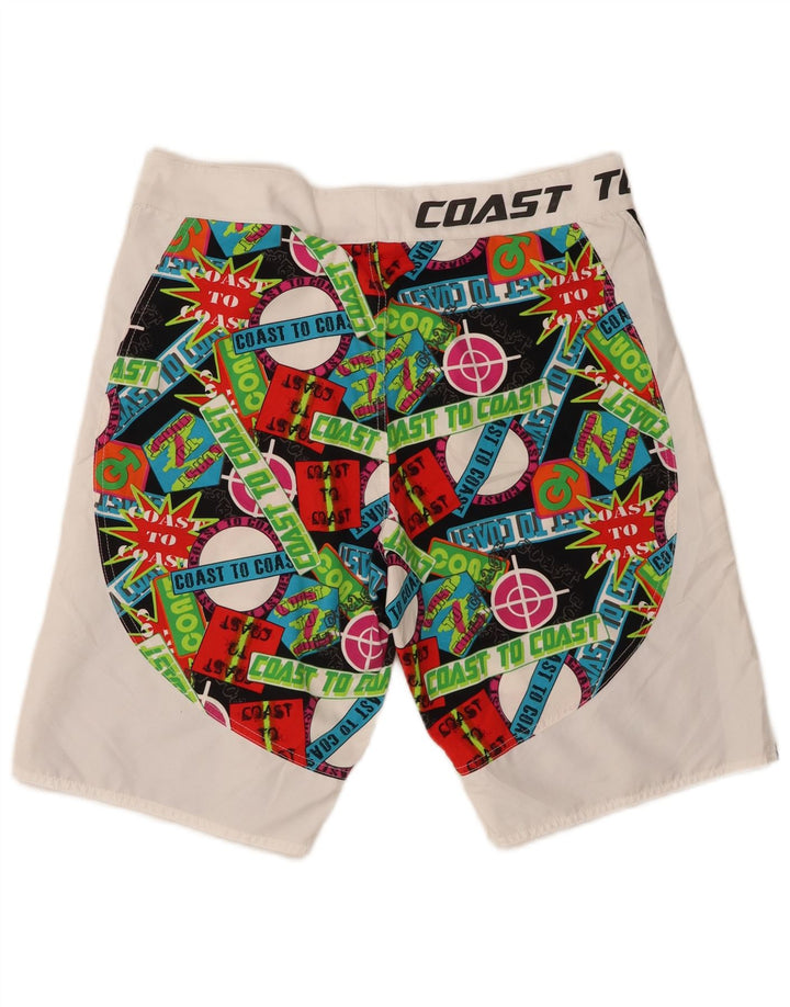COAST Mens Graphic Swimming Shorts Large  Multicoloured Colourblock