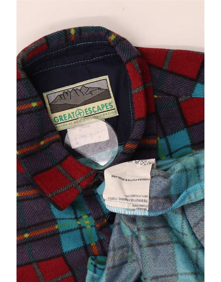 Camicia da uomo in flanella Great Escapes, piccola, in poliestere a quadri multicolore